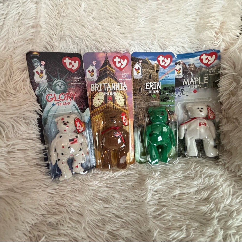 Ty Beanie Babies McDonald's Cards - Glory, Britannia, Erin, Maple